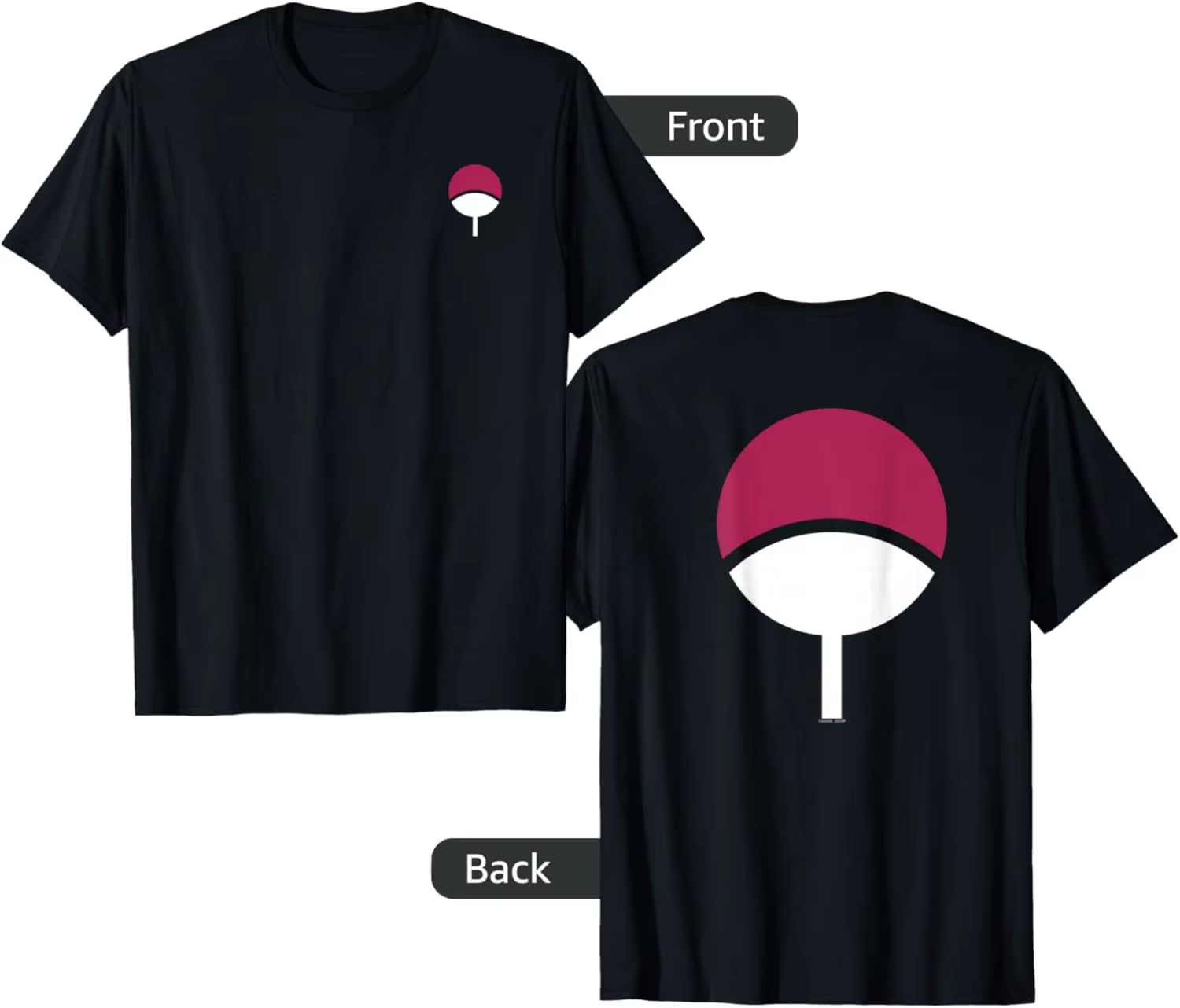 T-shirt anime Naruto Shippuden Sasuke Uchiha Icon (avant et arrière) S-6XL