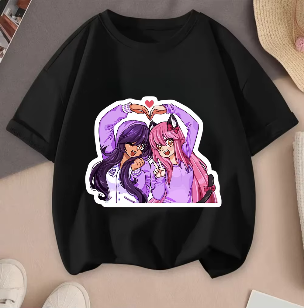 Aphmau – t-shirt à col ras du cou pour enfants, vêtements d'été décontractés, à la mode, pour garçon