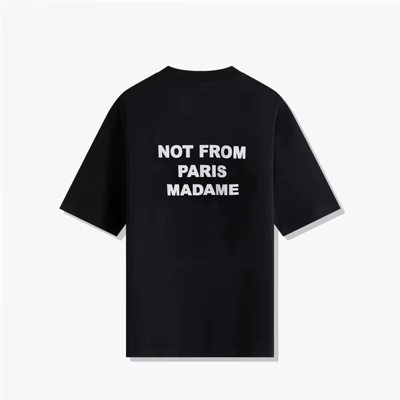 T-shirt d'été noir à manches courtes Paris 2026 – Style décontracté, col rond, imprimé, coupe ample,