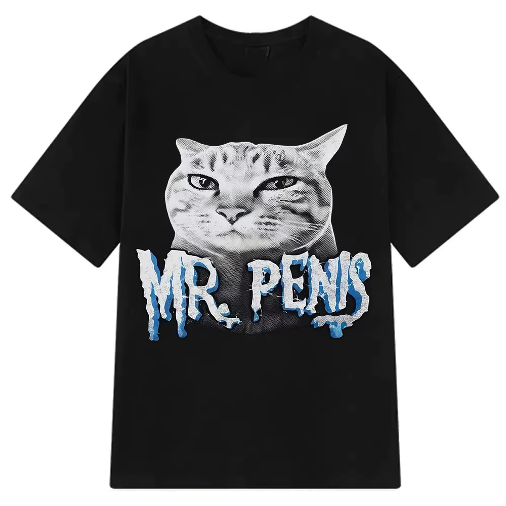 T-shirt Mr Pen Is Cat Funny Emoji pour femme, style Harajuku, T-shirt d'été à manches courtes, décon