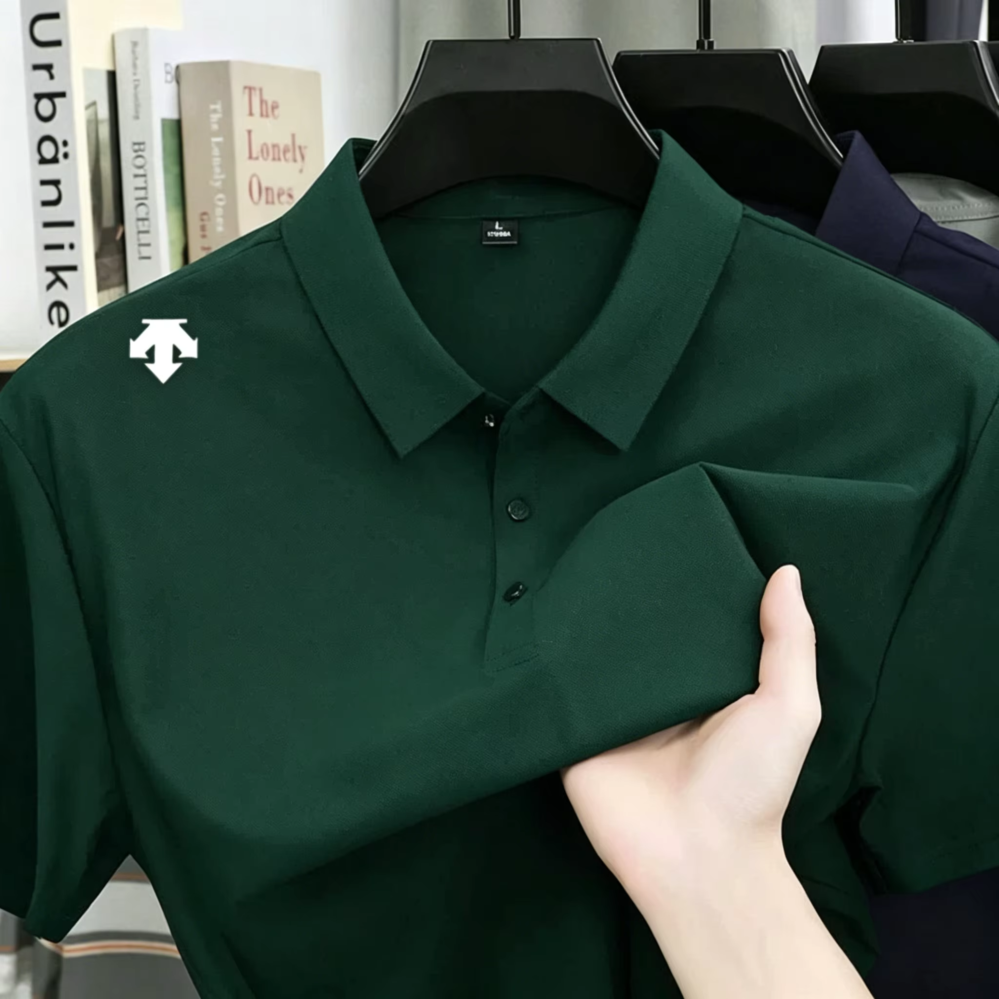 Polo brodé pour homme – T-shirt de sport tendance, confortable et respirant pour l'été – Haut de gam