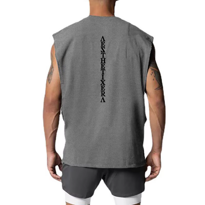 Vêtements de musculation en maille à séchage rapide pour hommes, maillots musculaires, chemise de fi