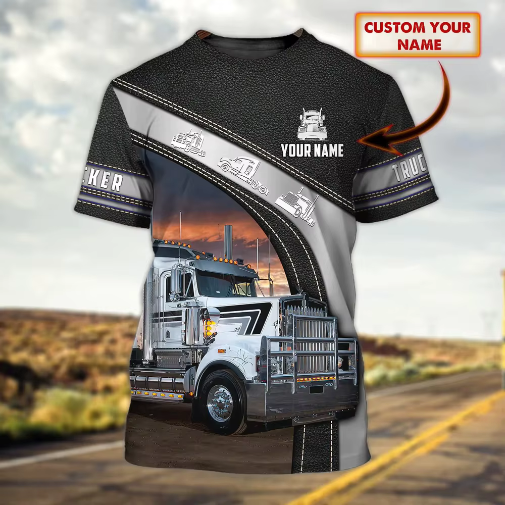 PLstar Cosmos été hommes T-shirt camionneur nom personnalisé impression 3D T-shirt unisexe décontrac