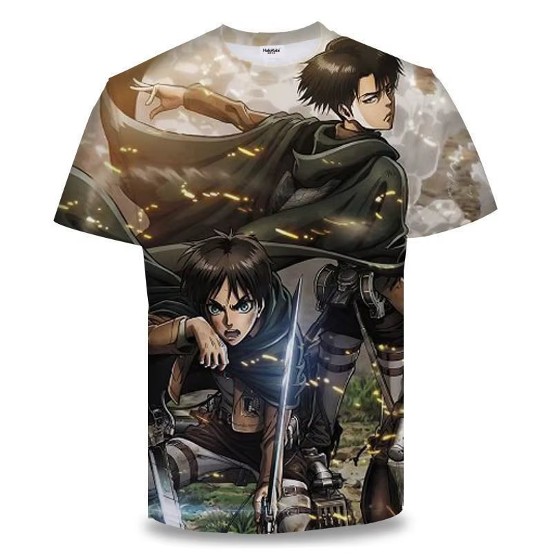 Nouveau T-shirt 3D pour homme 2026 Attack on Titan, T-shirt graphique Levi Ackerman de l'anime L'Att