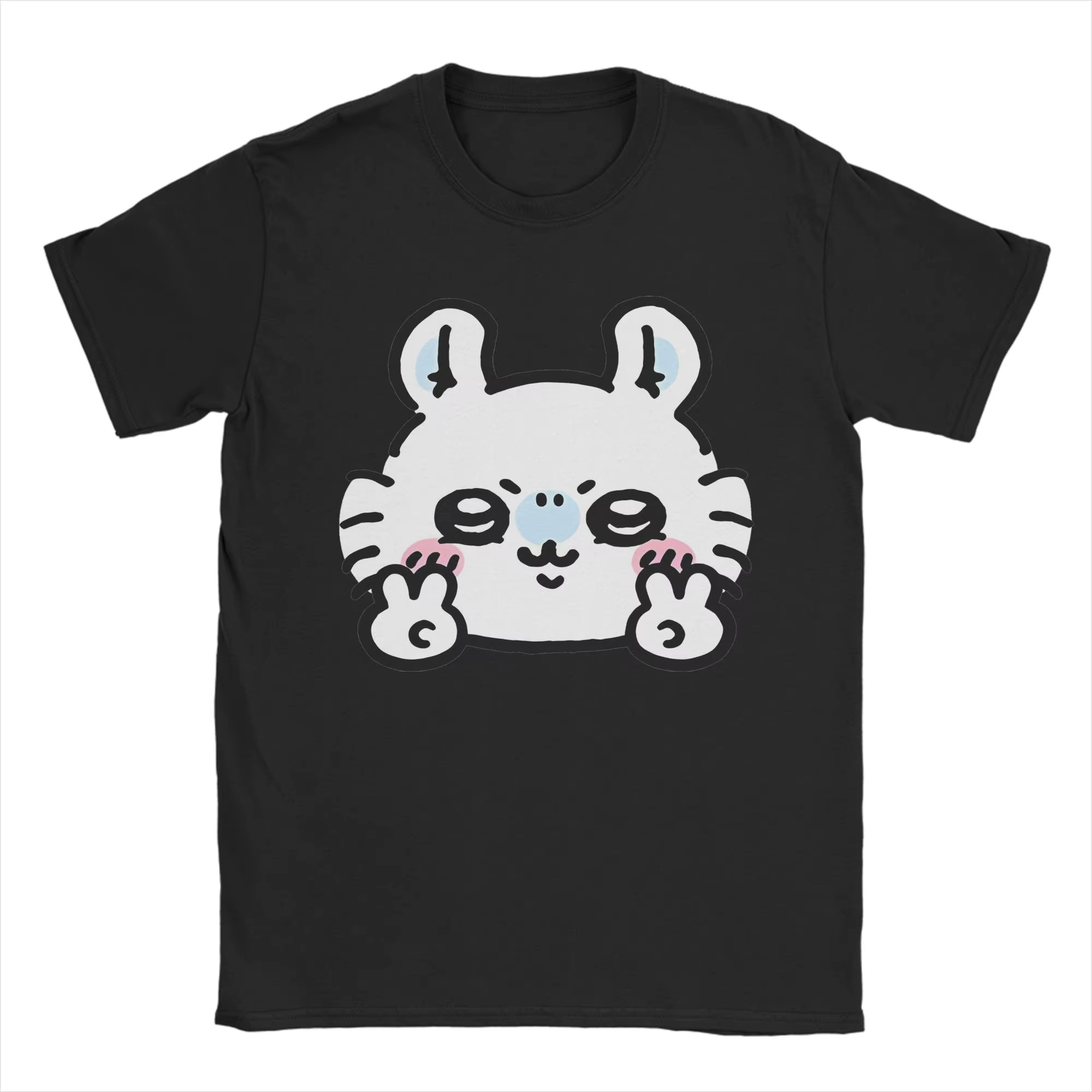 Chiikawas momo T-shirt pour hommes 100% coton, T-Shirt à col rond, vêtements à manches courtes, gran