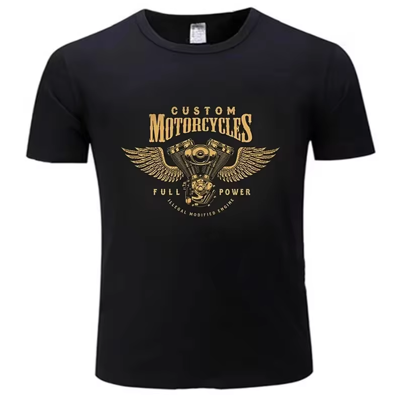 T-shirt Davidson 2026 Nouveau Motif Moteur Moto Mélange Coton Homme Femme Unisexe Coupe Oversize Épa