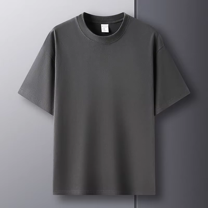 100% pur coton été haut de gamme marque hommes à manches courtes col rond Style à la mode demi manch