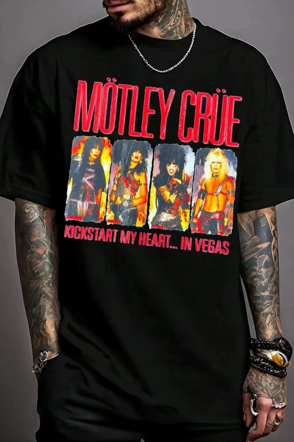 Nouveau T-shirt graphique Motley Crue 2026 pour hommes et femmes, en coton, décontracté, à manches c
