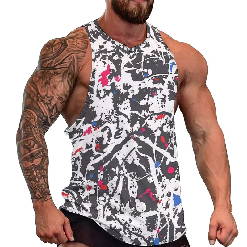 Débardeur camouflage pour hommes, vêtements de sport, imprimé léopard en 3D, Y2k, décontracté, sans