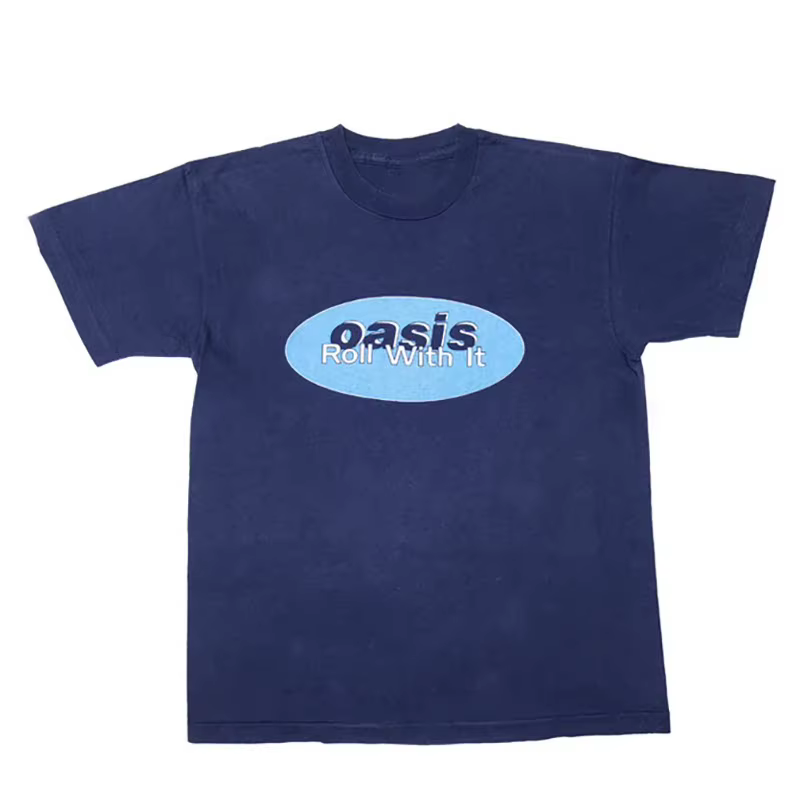 T-Shirt rétro Oasis Rock Punk Band, en coton, avec image graphique, pour hommes et femmes, Streetwea