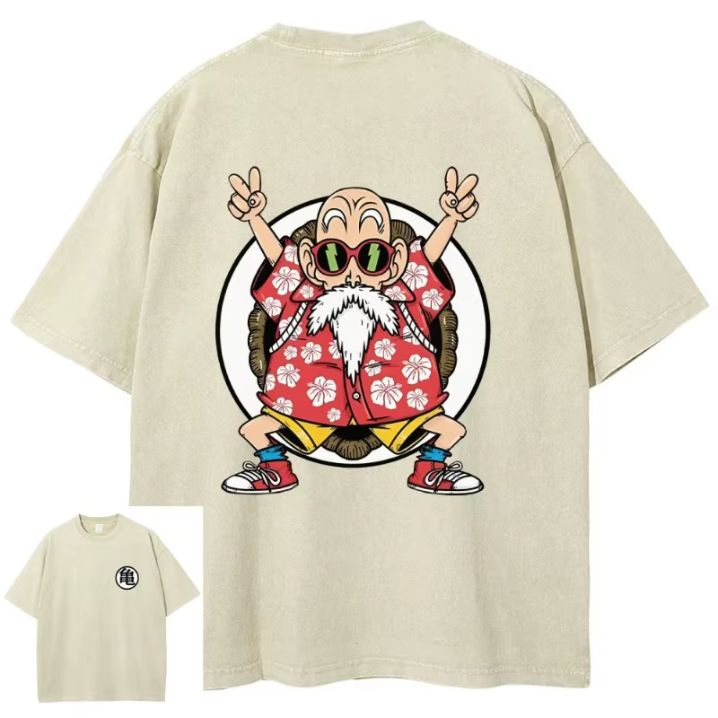 Dragon Ball Anime 2026 nouveau maître chaud Roshi lavé hommes 2025 été T-shirt Harajuku rétro rue am