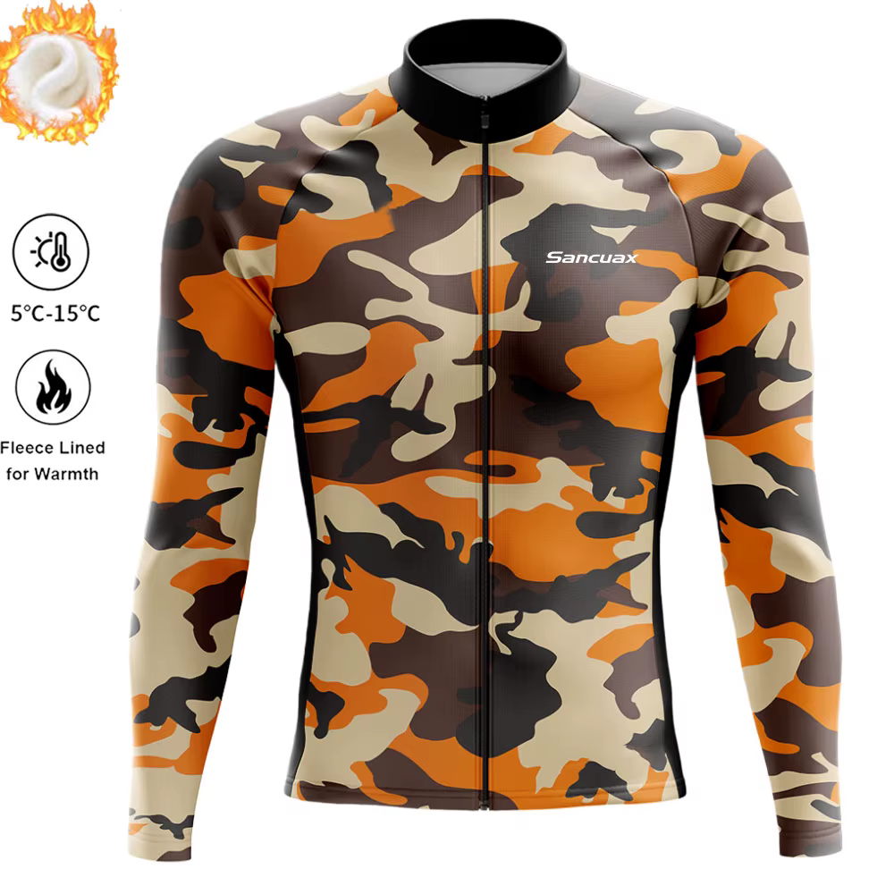 Hommes hiver thermique polaire manches longues vélo de route vêtements tenue de ville vtt Ropa Cicli