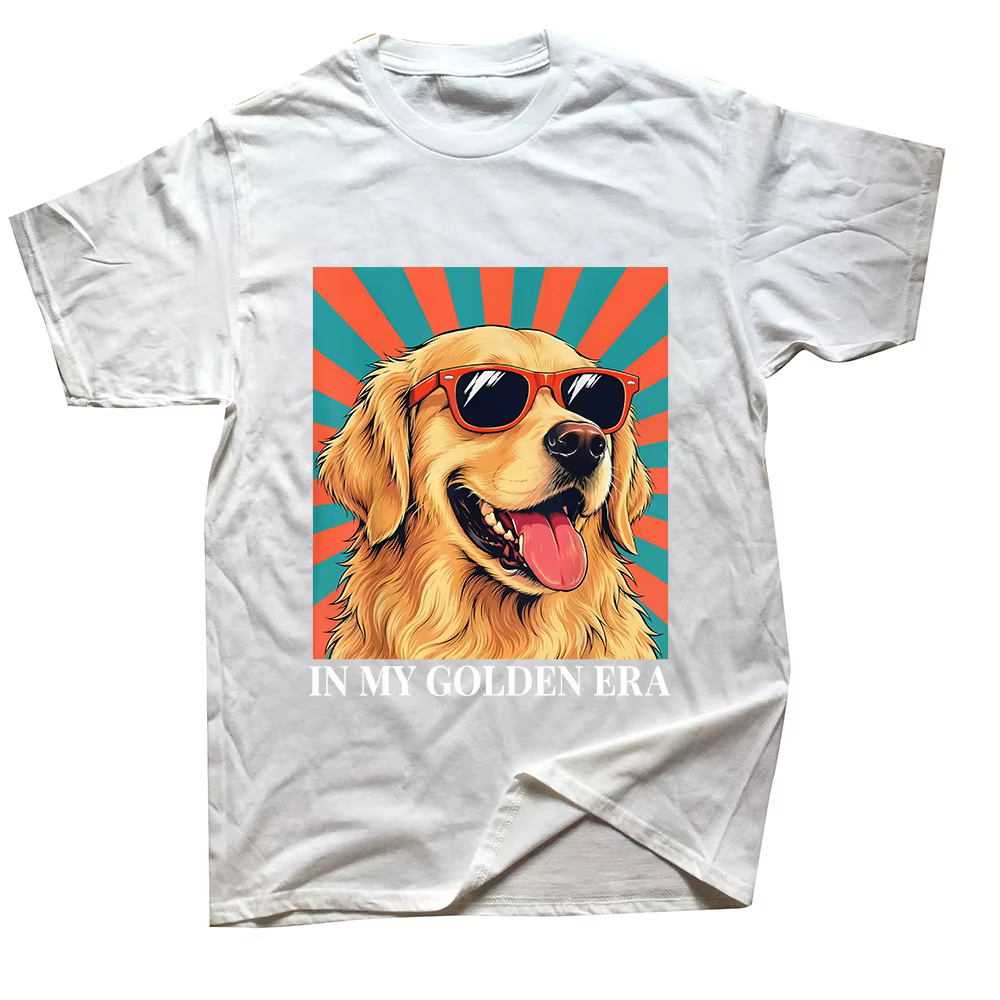 T-shirts drôles avec un Golden Retriever dans mon style, pour hommes et femmes, en coton, humoristiq
