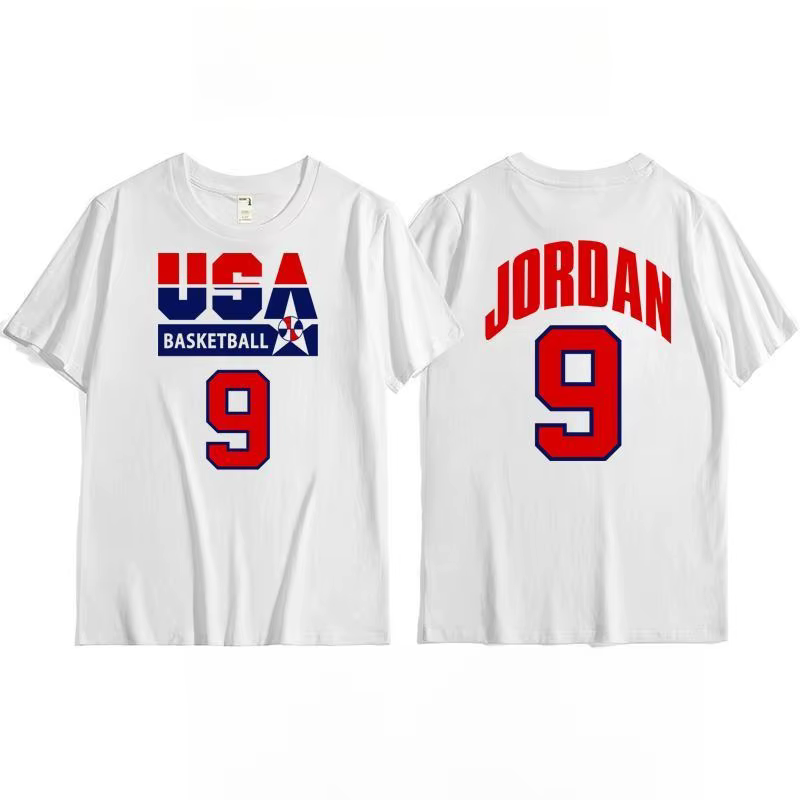 T-shirt Dream Team, haut d'entraînement de basket-ball américain pour hommes, T-shirt rétro à manche
