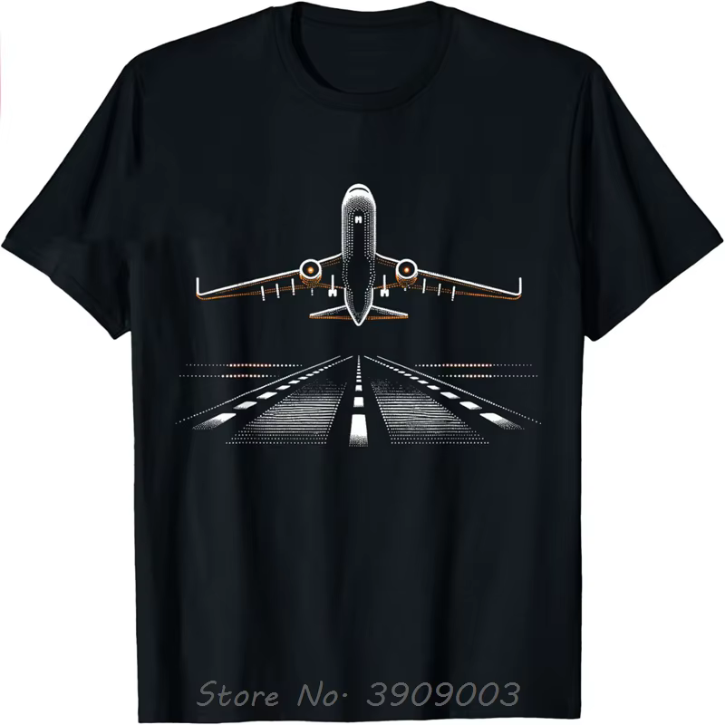 T-shirt imprimé à la demande en coton pour hommes, chemise à col rond drôle, avion, happator d'aviat