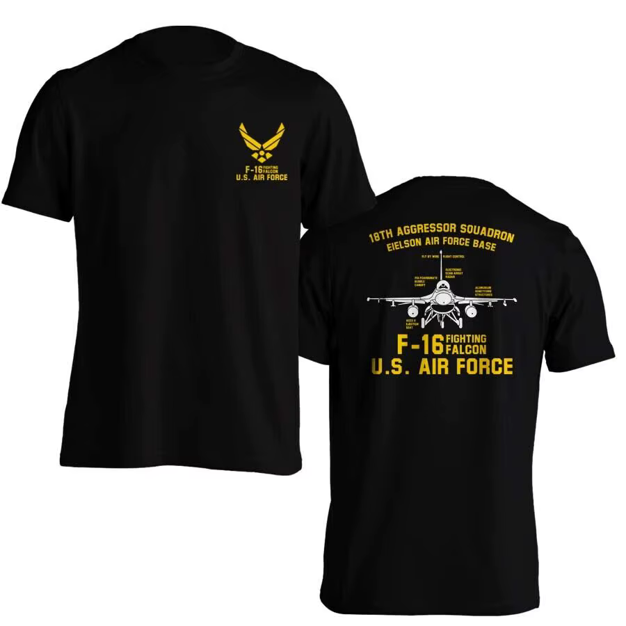 Gastronomie F-16 Falcon Escadron participé US Air Force Hommes T-Shirt à manches courtes Casual Coto