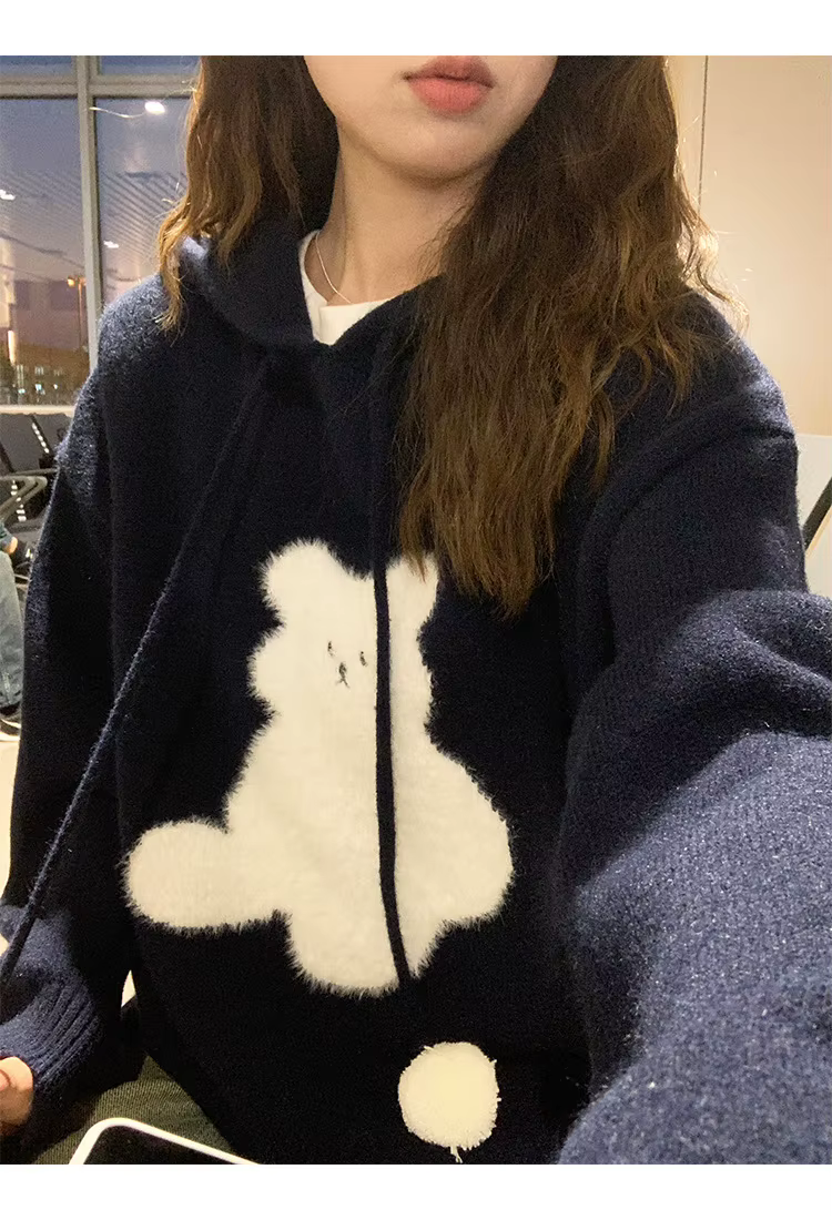 Pull à capuche et manches longues pour femme, haut ample, nouveau Design, dessin animé, automne 2025