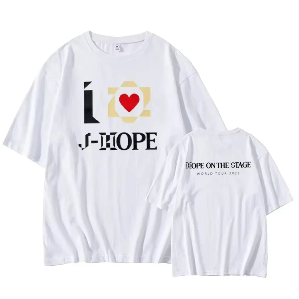 Hope on The Stage Street Kpop Fan Top Hommes Femmes T-Shirt J-HOPE LA World Tour Happy JIN Imprimé g