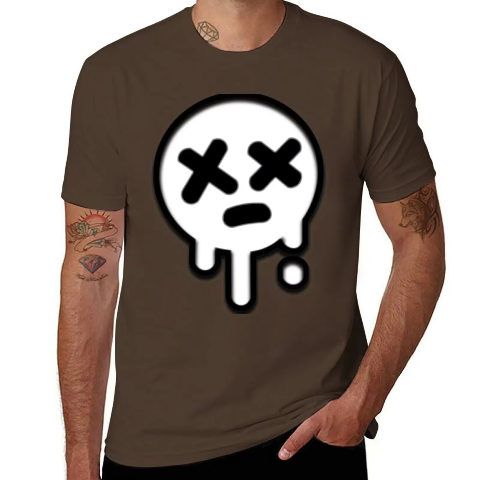 Vêtements esthétiques unis t-shirts pour hommes mauvais Logo aléatoire T-Shirt surdimensionné graphi