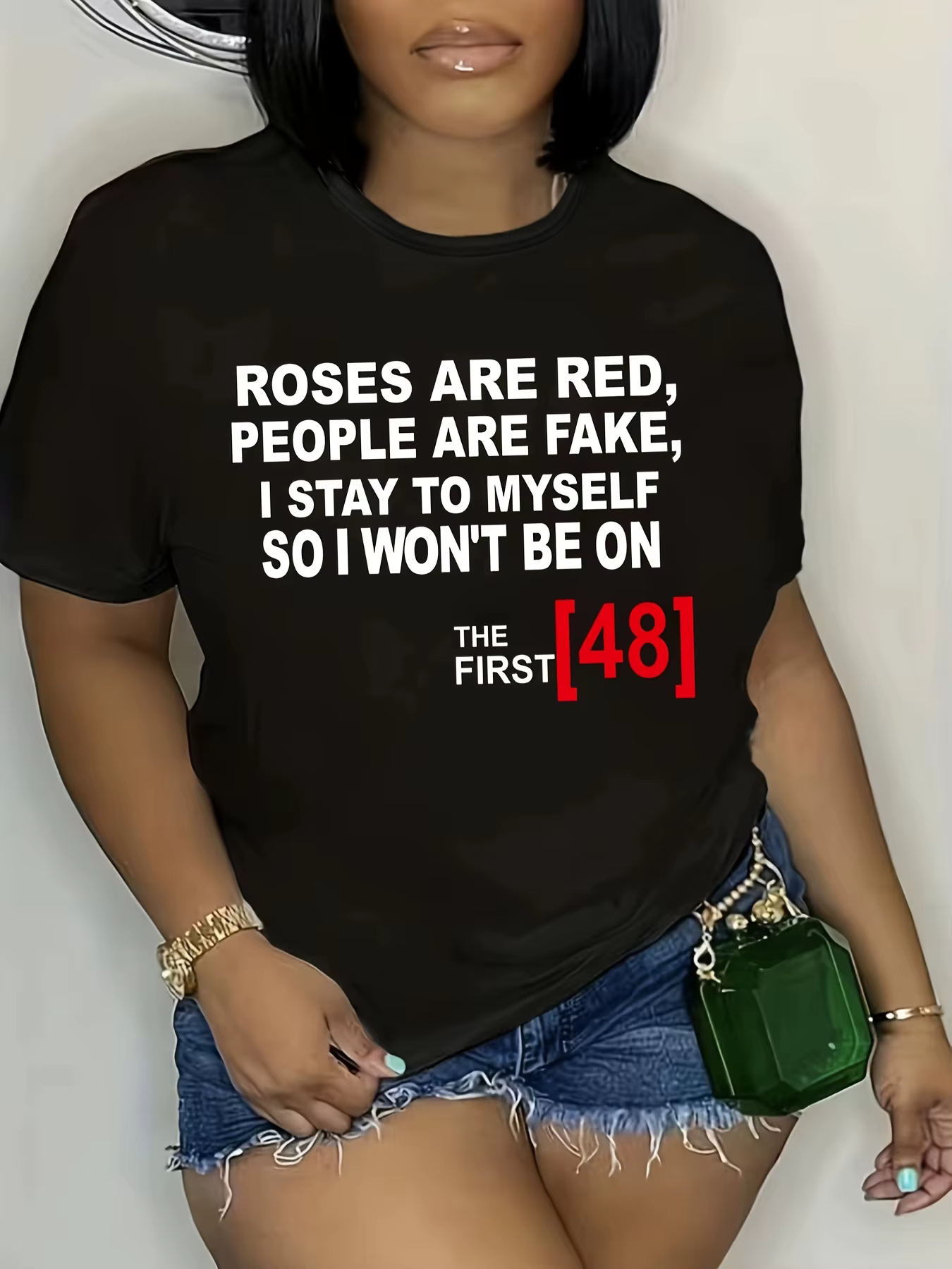 T-shirt pour femme Roses Are Red The First 48 - Motif humoristique True Crime, haut décontracté et a
