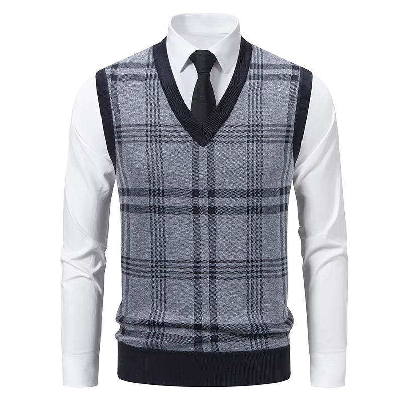 Gilet en tricot sans manches pour homme 2026 – Pull léger décontracté à col en V – Gilet confortable