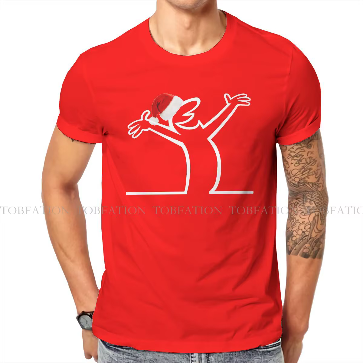 T-shirt de Noël La Linea The Line pour hommes, vêtements TV Osvaldo Cavandoli, impression confortabl