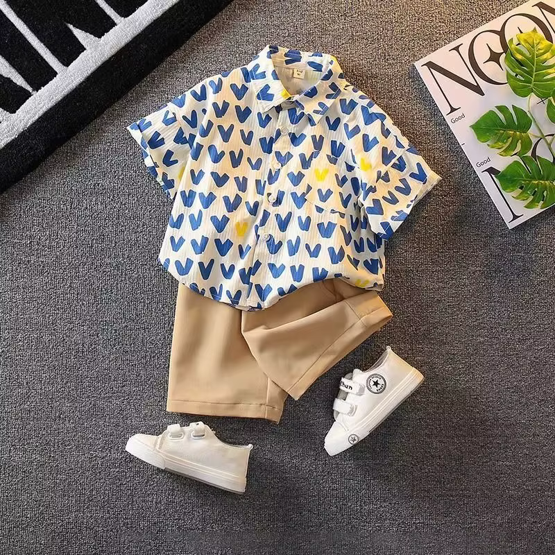 T-shirt d'été à manches courtes pour garçons, élégant et tendance, pour tout-petits, style streetwea