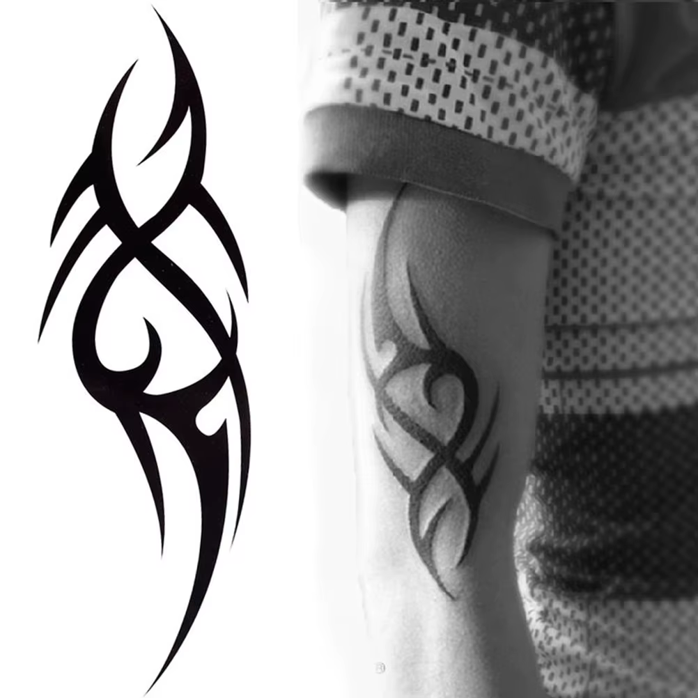 Autocollants de tatouage 3D demi-manche pour hommes, mode élégante, art corporel cool, bras temporai