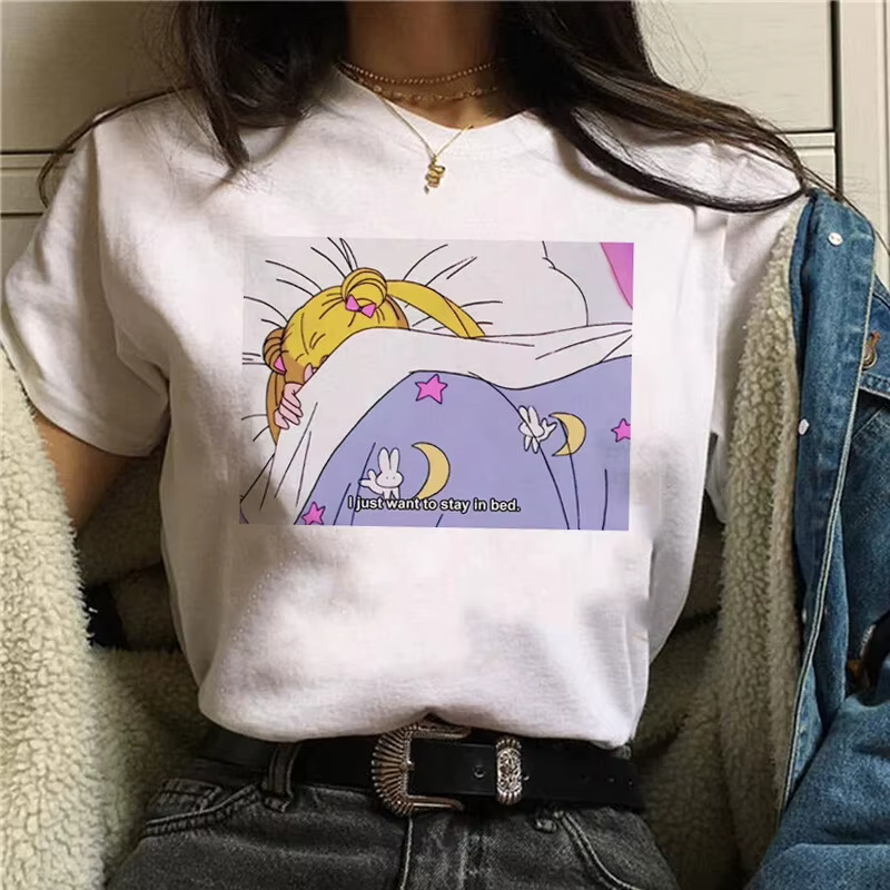T-shirt pour femme, motif rétro Anime Sailor Moon, tee-shirt d'été pour femme, streetwear, tendance 