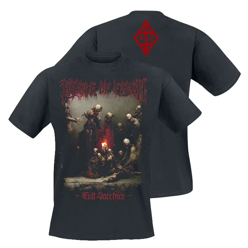 T-shirt à manches courtes 2026 Cradle of Filth Band's Extreme Gothic Black Metal Rock Dark American