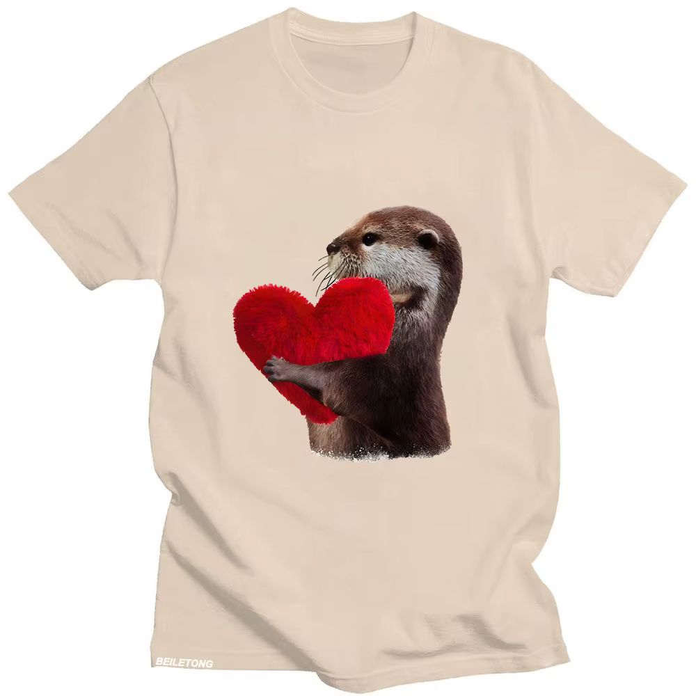 Kanters-T-shirt à manches courtes unisexe, 100% coton, avec motif animal kawaii, joli vêtement graph