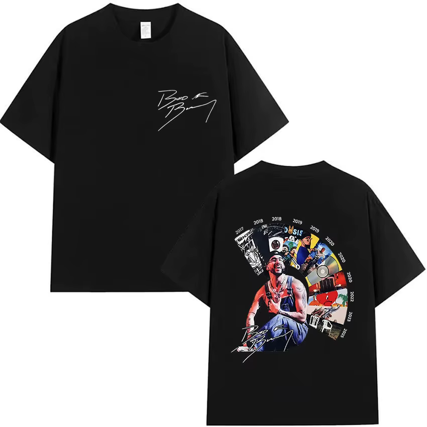 Rappeur Bad Bunny Tour 2025 Album Merch T-shirts Debi Tirar Mas Fotos DTMF graphiques T-shirts unise