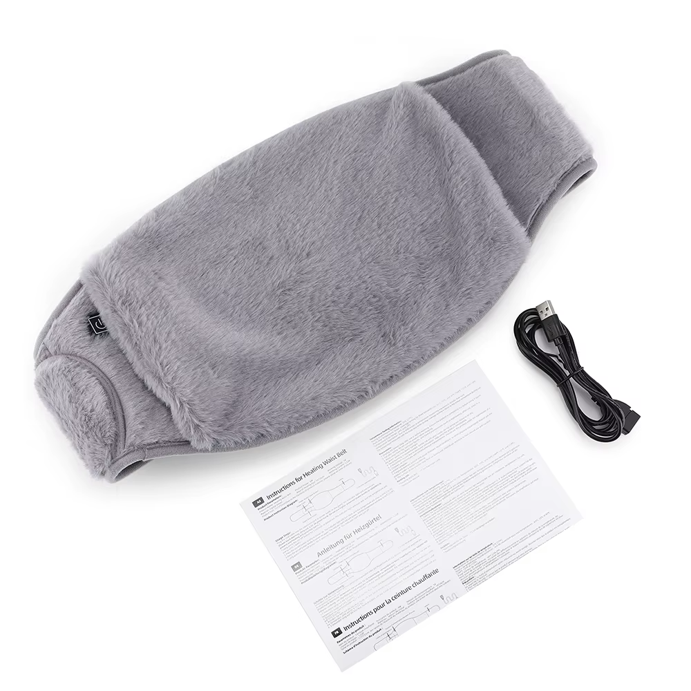 Ceinture abdominale chauffante électrique avec chauffe-mains, 3 niveaux de température, coussin chau