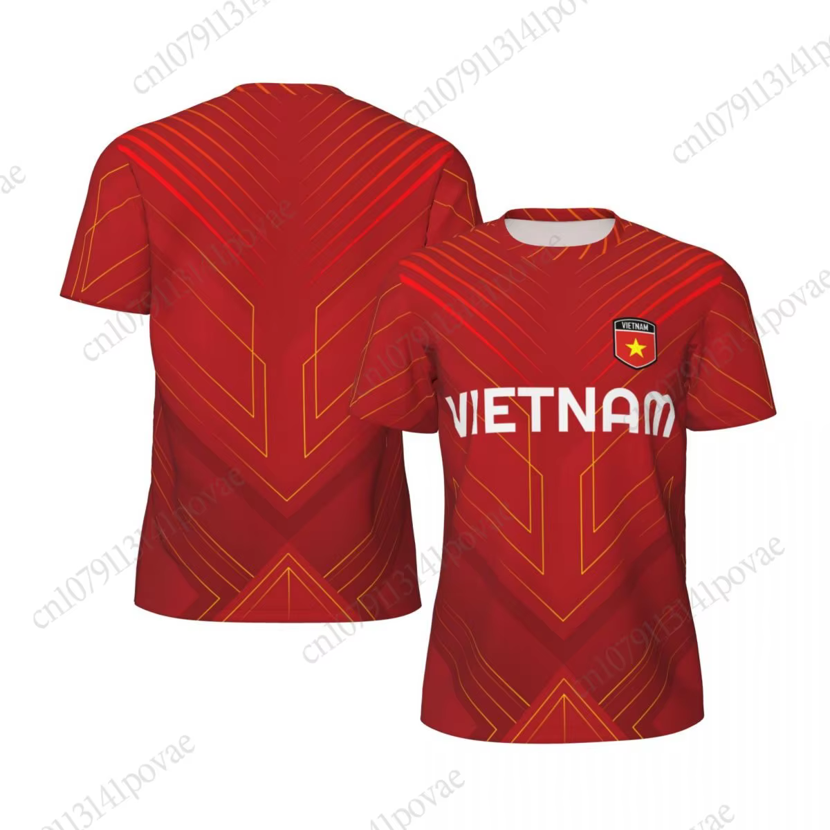 T-shirts drapeau du VIETNAM pour hommes et femmes, vêtements en maille, sport respirant pour course 