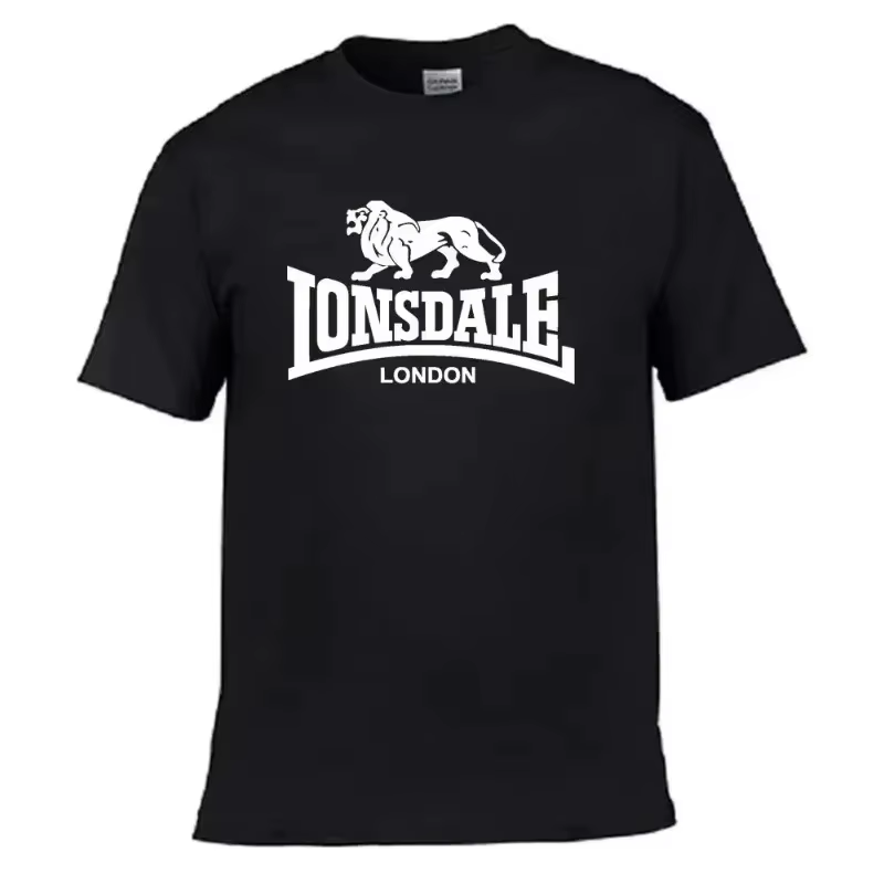 T-shirt à manches courtes pour hommes, imprimé Lion Lonsdale, ample et confortable, en coton, Street