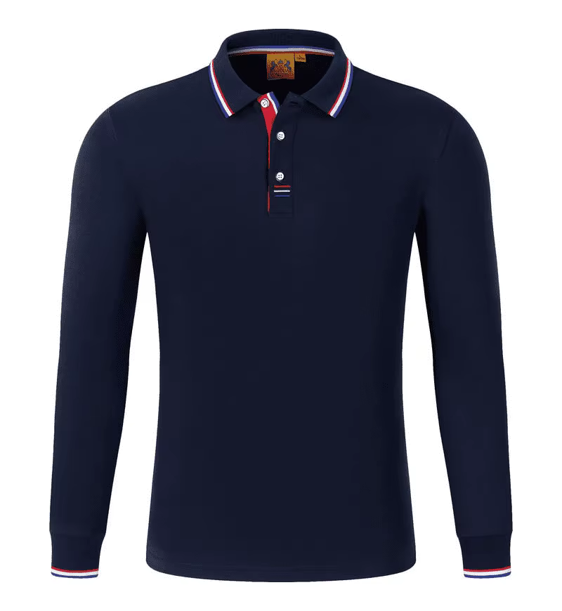Printemps hommes polos couleur unie décontracté à manches longues polos pour hommes nouveau printemp