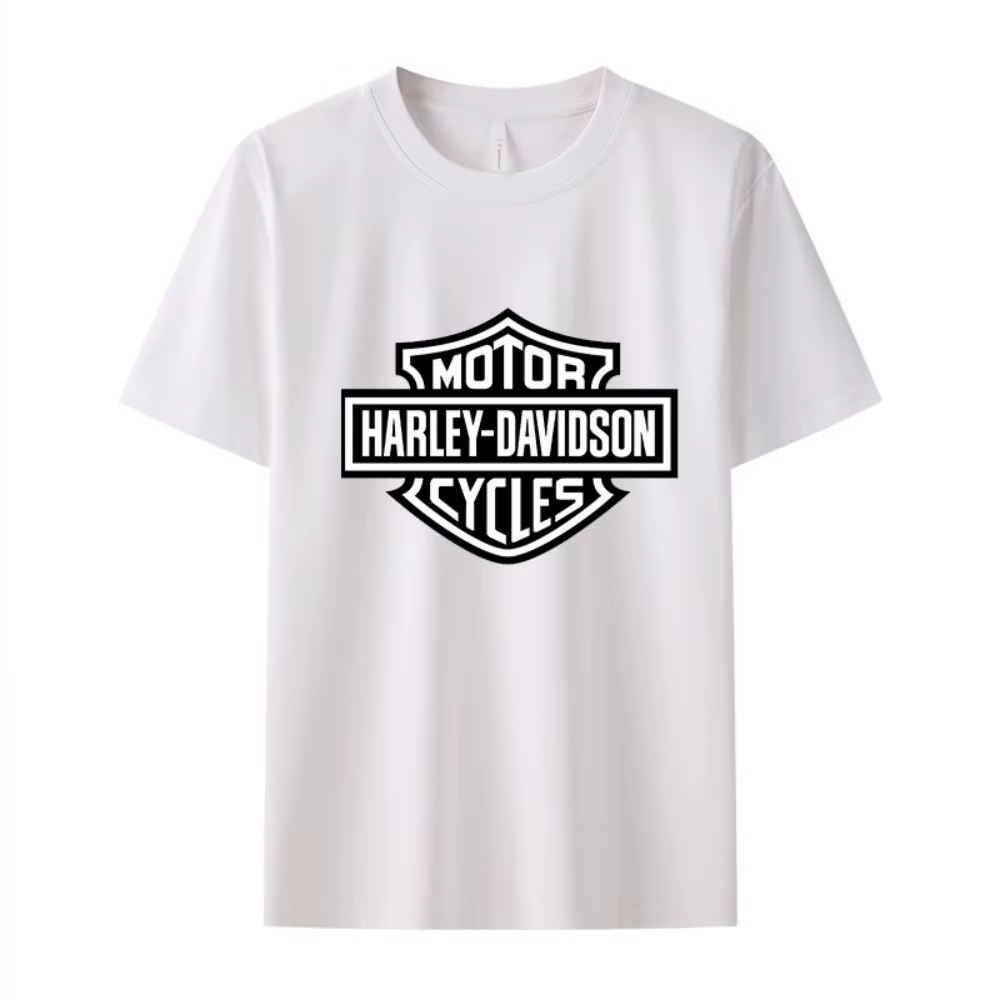 T-shirt Harley Davidson à manches courtes pour homme, en coton, imprimé, pour l'été, pour le sport e