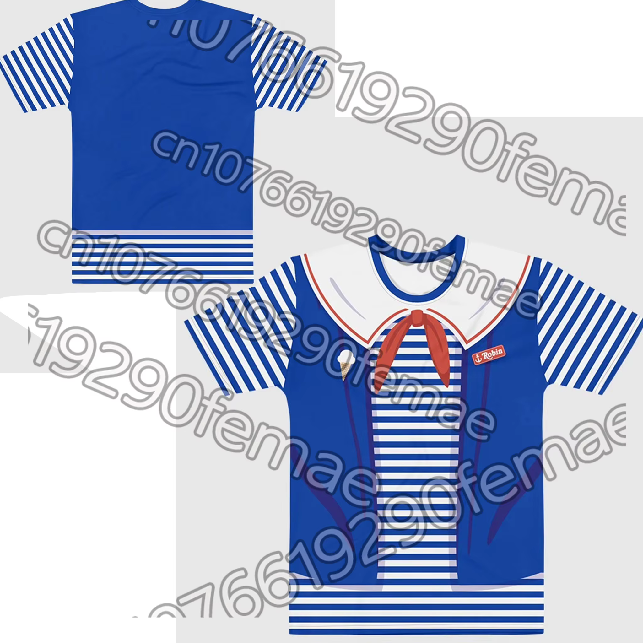 Steve Harrington Sailor Design T-Shirt - Style décontracté printemps-été, tailles unisexes pour adul