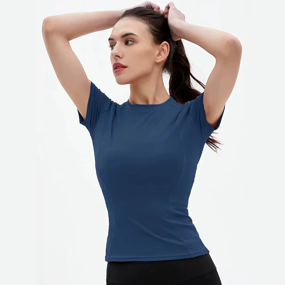 Haut de sport moulant et ajusté pour femme, course en plein air, entraînement physique, vêtements de