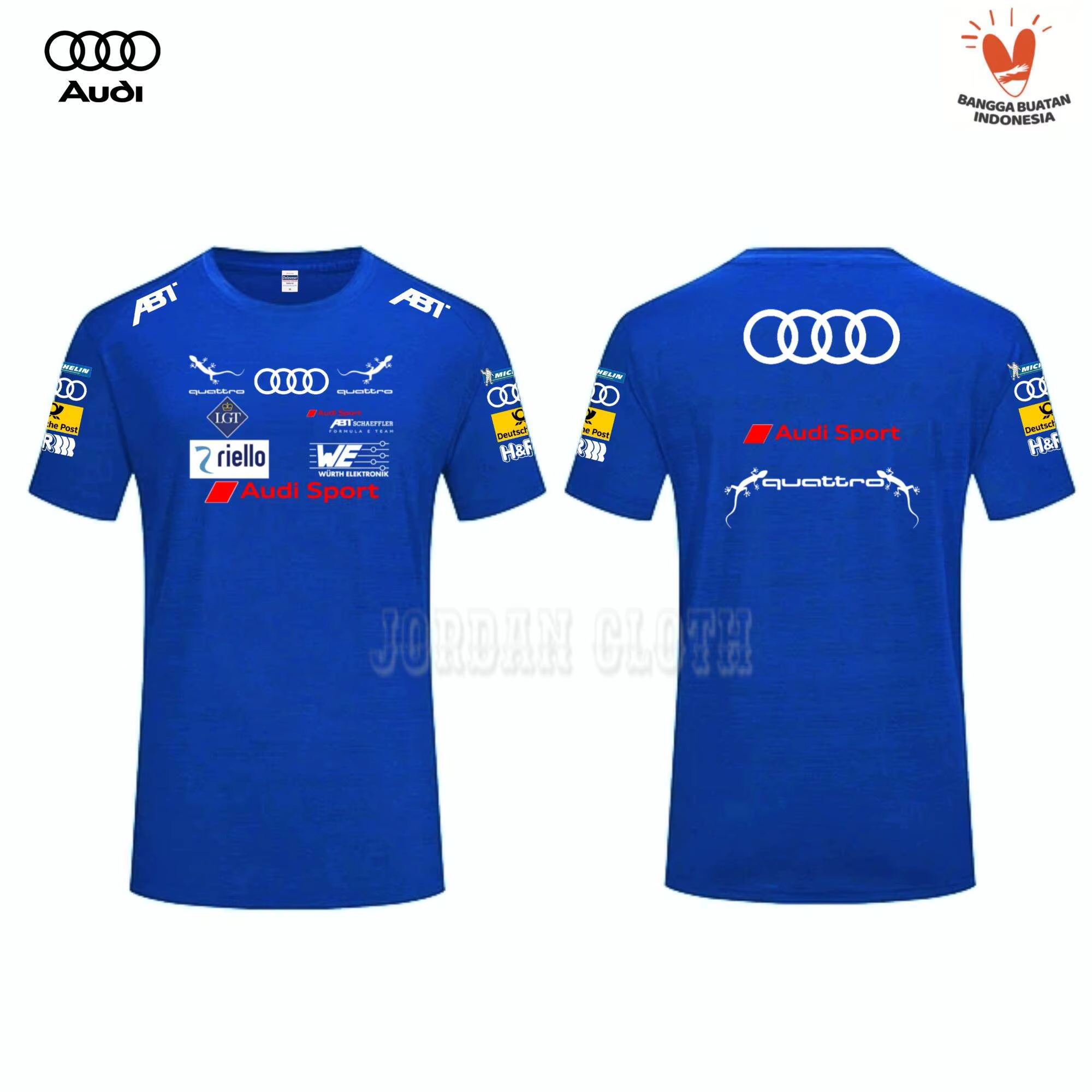 T-shirt de l'équipe de course Audi Sport, T-shirt imprimé de chauffeur de course, T-shirt ample et c