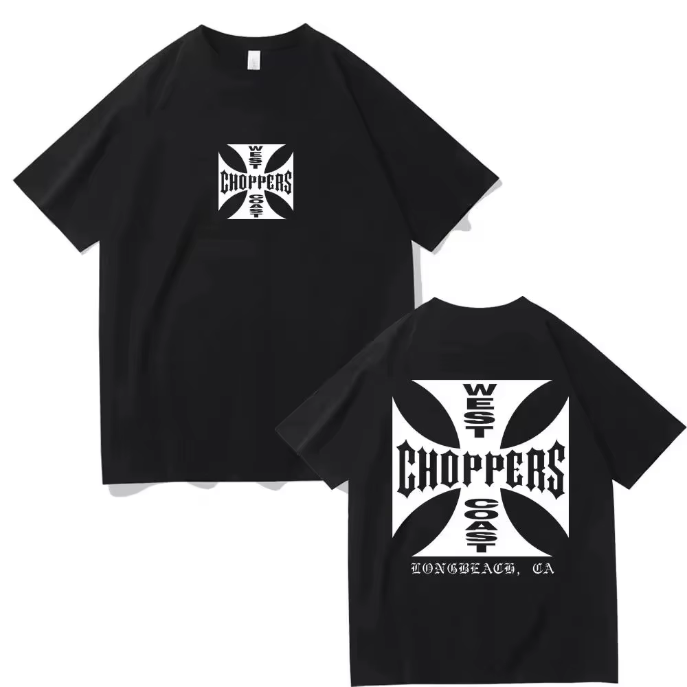 T-shirt d'été à la mode pour femmes et hommes, en coton, imprimé West Coast Choppers, décontracté, à