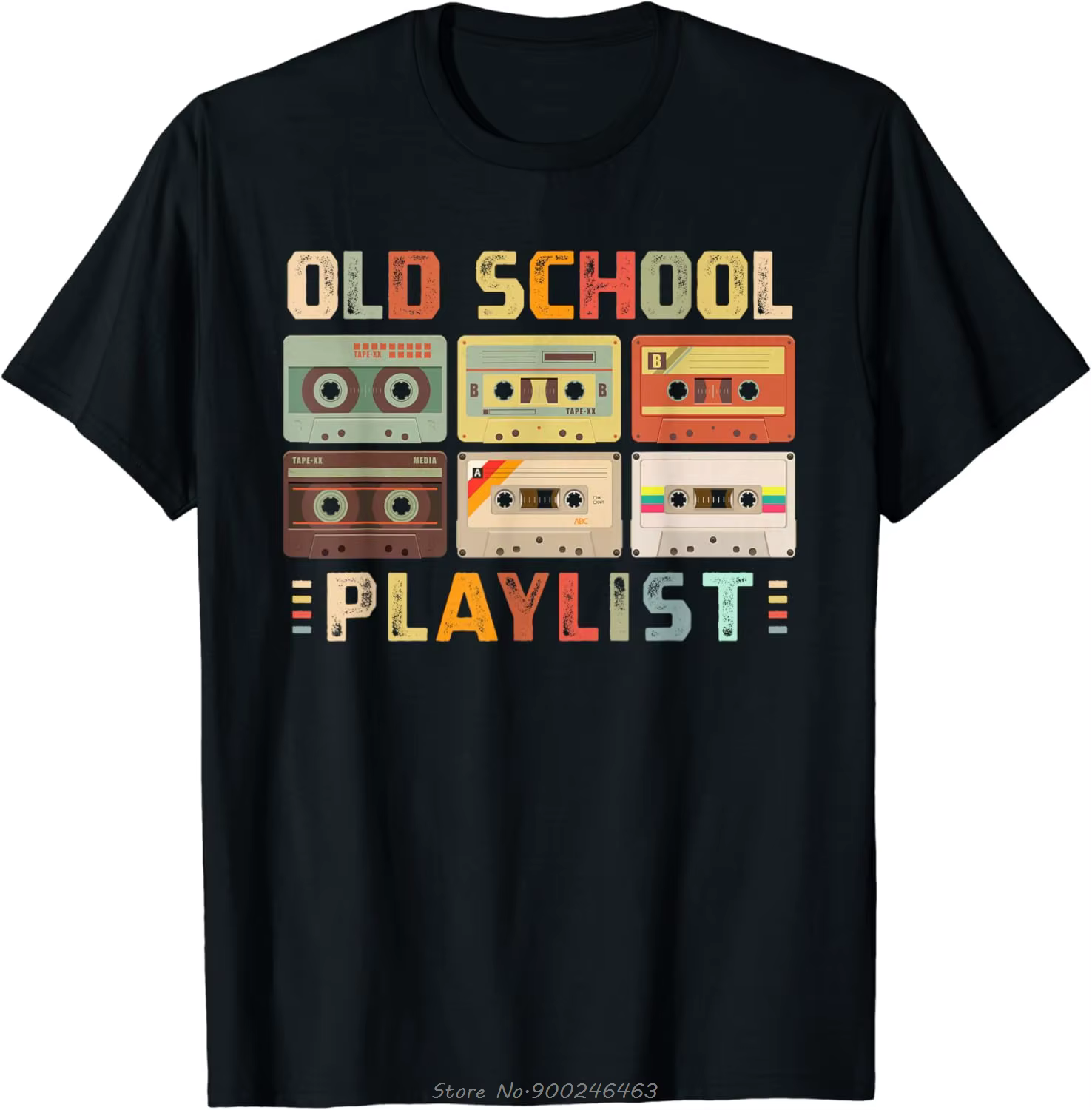 Cassette bande musique 80s rétro vieille école liste de jeu T-shirt été décontracté T-shirt mode Fit