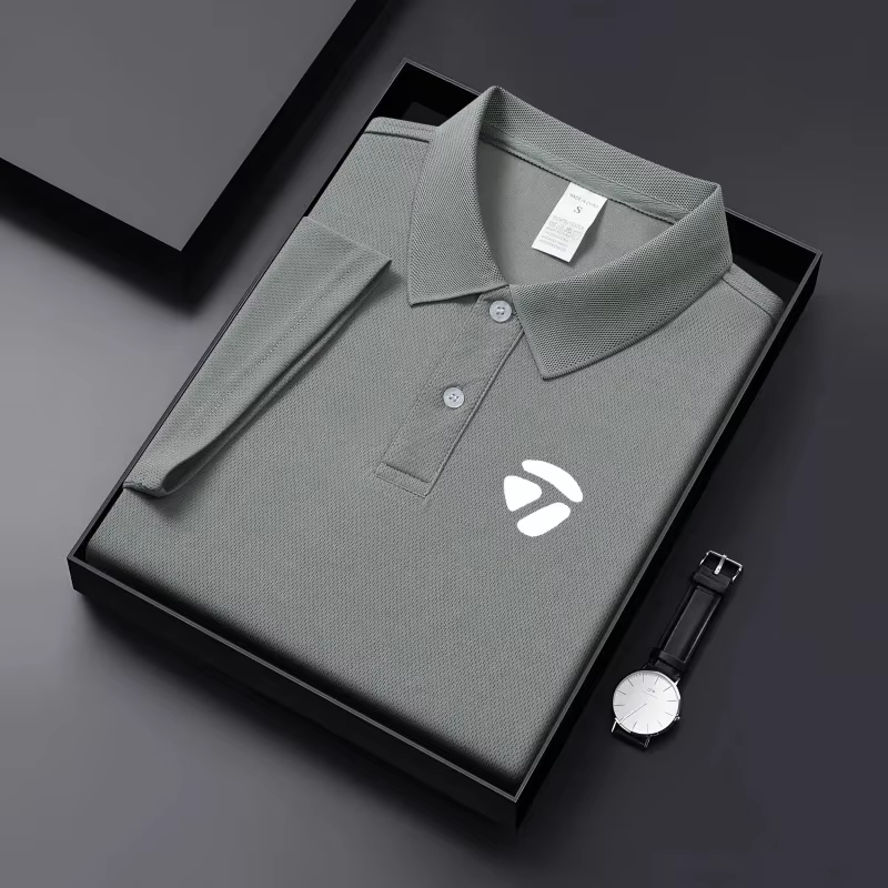 T-shirt décontracté à manches courtes et col revers pour homme, idéal printemps-été, style sport gol