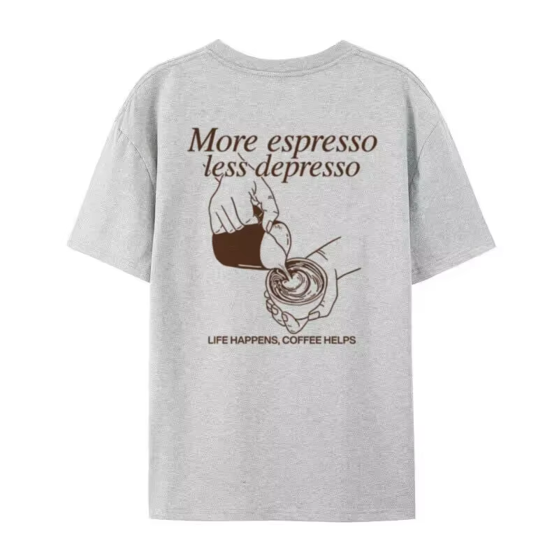 Plus expresso drôle café T-Shirts mignon Barista graphique t-shirt ample mode Streetwear haut femmes