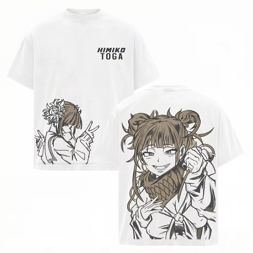 T-shirt Anime My Hero Academia 2026 Toga Himiko Vintage pour Hommes et Femmes, Vêtement en Coton à M