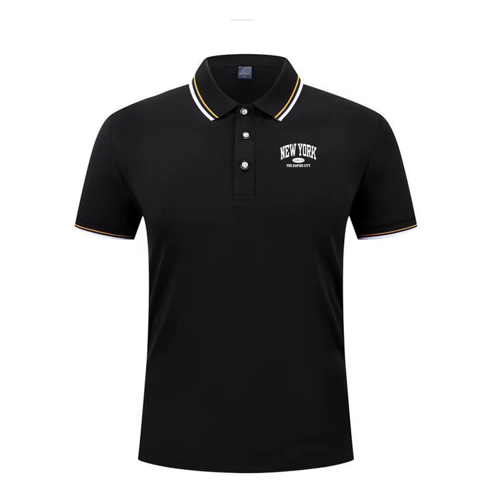Polo à manches courtes pour homme, imprimé New York, design tendance, haut de golf, t-shirt décontra