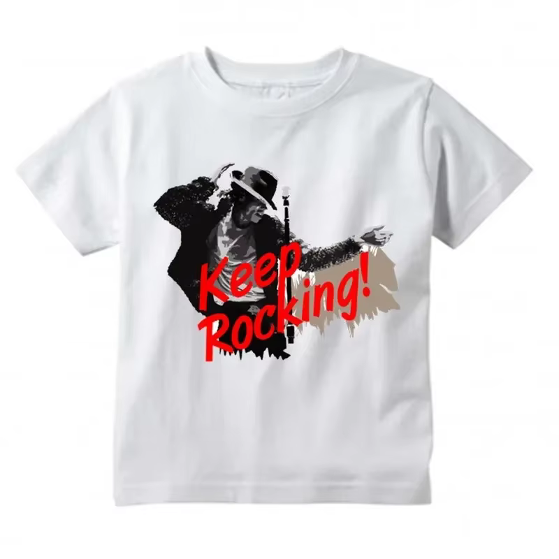 Michael Jackson graphique imprimé t-shirt Harajuku Rock mode décontracté à manches courtes col rond 