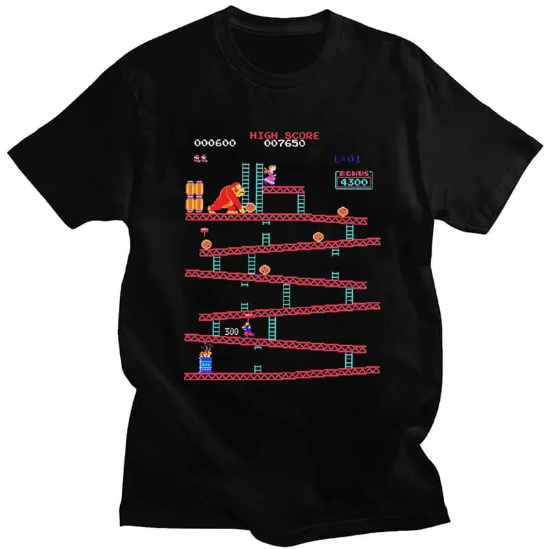 T-shirt décontracté pour homme printemps-été - Série thème console de jeu homme et femme, haut confo