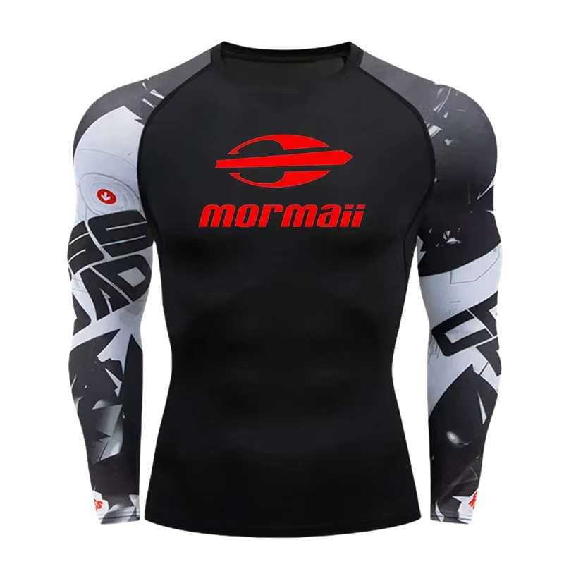 T-shirt de compression à manches longues pour homme, T-shirt de sport élastique pour l'entraînement,