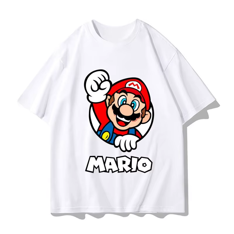 T-shirt Mario Joint-Label pour garçons et filles, ensemble assorti pour la famille, élégant, polyval